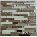 Mix branco mistura marrom mosaico de vidro laminado eletroplinado